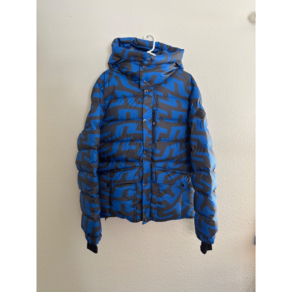 J.Lindeberg Sphere‎ Down Jacket Print Blue Bridge Swirl Puffer Mens L